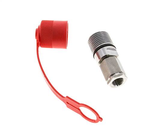Acoplamiento hidráulico de acero inoxidable DN 6.3 Enchufe G 1/4 pulgadas rosca hembra ISO 14541 D M24 x 2
