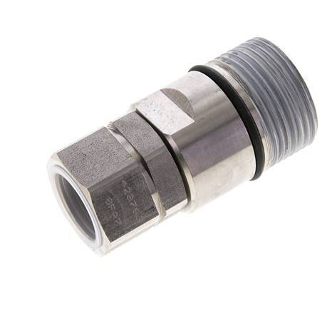 Stainless Steel DN 25 Hydraulic Coupling Socket G 1 inch Female Threads D M48 x 3