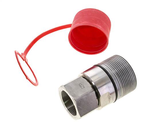 Acoplamiento hidráulico de acero inoxidable DN 31,5 Enchufe G 1 1/2 pulgadas Rosca hembra D M70 x 3