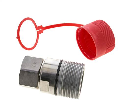Acoplamiento hidráulico de acero inoxidable DN 31,5 Enchufe G 1 1/2 pulgadas Rosca hembra D M70 x 3