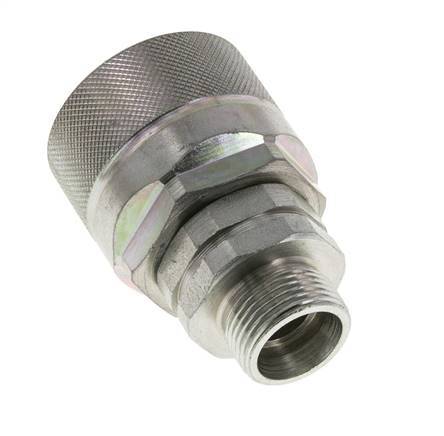 Steel DN 12.5 Hydraulic Coupling Plug 15 mm L Compression Ring ISO 14541/8434-1 D M36 x 2