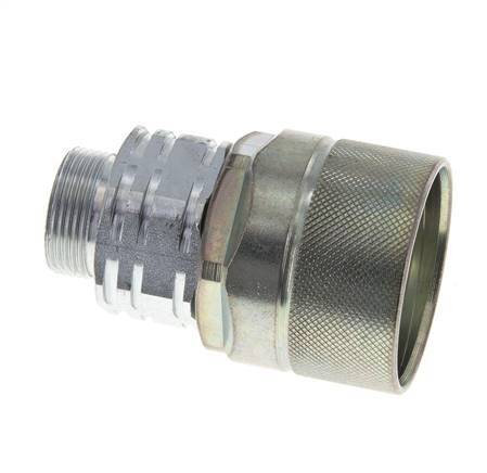 Steel DN 20 Hydraulic Coupling Plug 18 mm L Compression Ring ISO 14541/8434-1 D M42 x 2