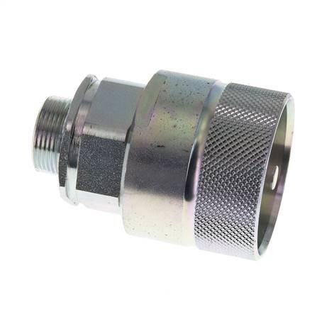 Steel DN 25 Hydraulic Coupling Plug 18 mm L Compression Ring ISO 8434-1 D M48 x 3