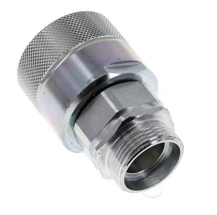 Steel DN 25 Hydraulic Coupling Plug 28 mm L Compression Ring ISO 8434-1 D M48 x 3