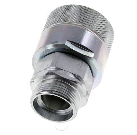 Steel DN 25 Hydraulic Coupling Plug 28 mm L Compression Ring ISO 8434-1 D M48 x 3