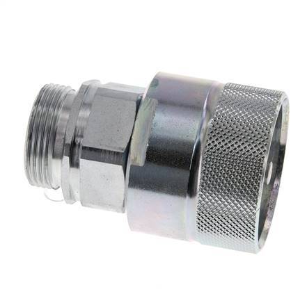 Steel DN 25 Hydraulic Coupling Plug 28 mm L Compression Ring ISO 8434-1 D M48 x 3