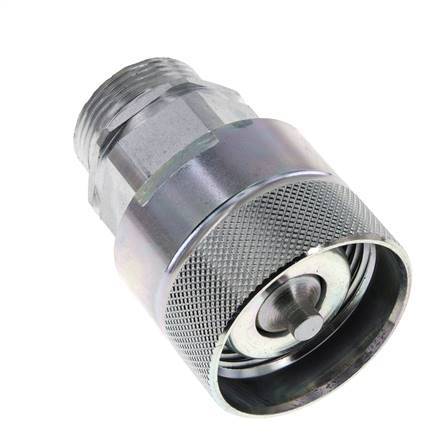 Steel DN 25 Hydraulic Coupling Plug 28 mm L Compression Ring ISO 8434-1 D M48 x 3