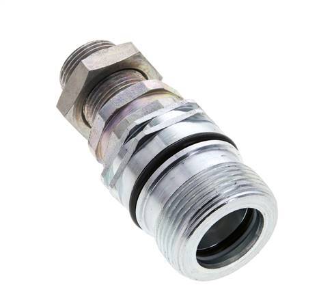 Steel DN 12.5 Hydraulic Coupling Socket 15 mm L Compression Ring Bulkhead ISO 14541/8434-1 D M36 x 2