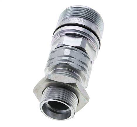 Steel DN 20 Hydraulic Coupling Socket 22 mm L Compression Ring Bulkhead ISO 14541/8434-1 D M42 x 2
