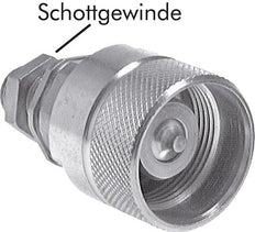 Steel DN 25 Hydraulic Coupling Plug 18 mm L Compression Ring Bulkhead ISO 8434-1 D M48 x 3