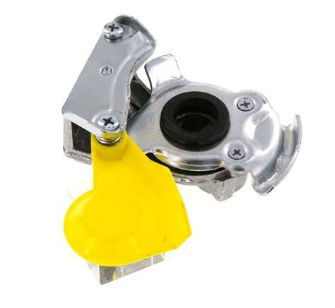 Control Yellow Aluminum Gladhand Coupling M22x1.5 Female Threads DIN 74342