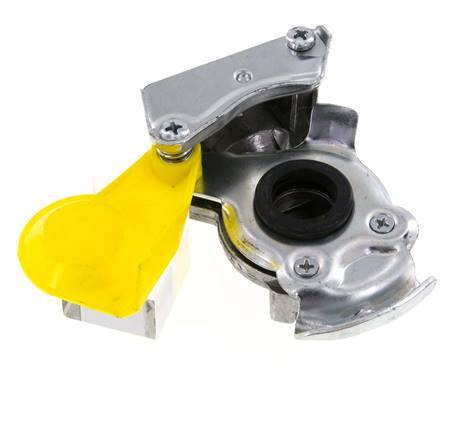 Control Yellow Aluminum Gladhand Coupling M22x1.5 Female Threads DIN 74342