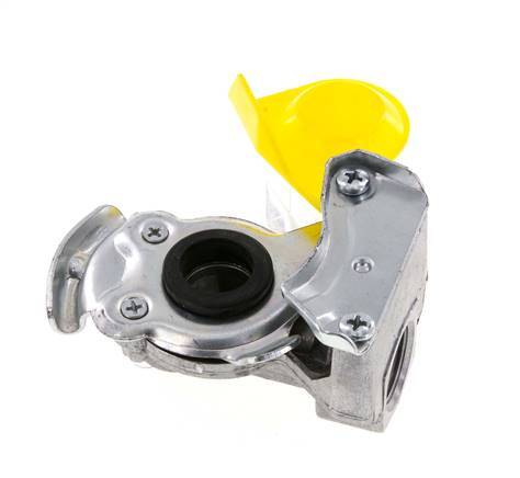 Control Yellow Aluminum Gladhand Coupling M22x1.5 Female Threads DIN 74342