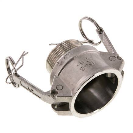 Camlock DN 40 (1 1/2'') Stainless Steel Coupling R 1 1/2'' Male Thread Type B MIL-C-27487