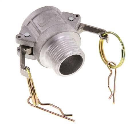 Camlock DN 25 (1'') Aluminium Coupling R 1'' Male Thread Type B MIL-C-27487