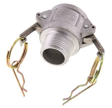 Camlock DN 25 (1'') Aluminium Coupling R 1'' Male Thread Type B MIL-C-27487
