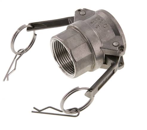 Acoplamiento de acero inoxidable Camlock DN 32 (1 1/4'') Rp 1 1/4'' Rosca Hembra Tipo D MIL-C-27487