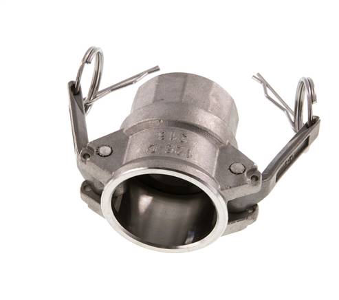 Acoplamiento de acero inoxidable Camlock DN 32 (1 1/4'') Rp 1 1/4'' Rosca Hembra Tipo D MIL-C-27487