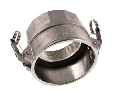 Acoplamiento de acero inoxidable Camlock DN 90 (4'') Rp 4'' Rosca Hembra Tipo D MIL-C-27487