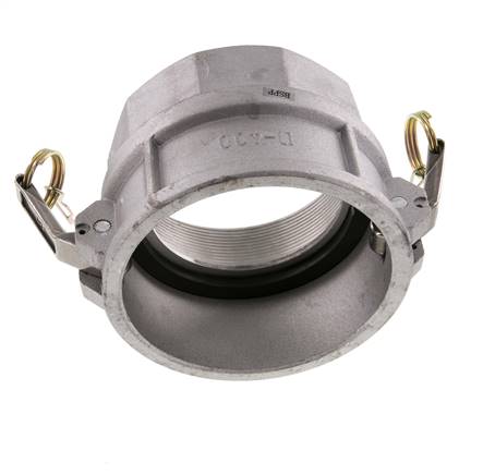 Acoplamiento de aluminio Camlock DN 90 (4'') Rp 4'' Rosca Hembra Tipo D MIL-C-27487