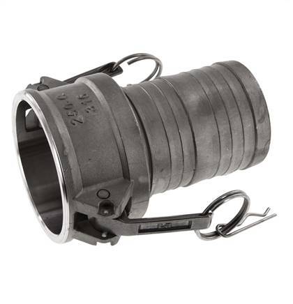 Camlock DN 60 (2 1/2'') Stainless Steel Coupling Hose Pillar (63 mm) Type C MIL-C-27487