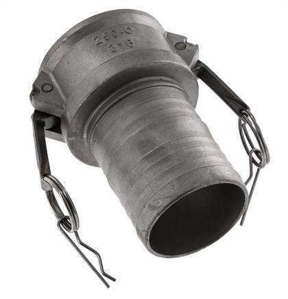 Camlock DN 60 (2 1/2'') Stainless Steel Coupling Hose Pillar (63 mm) Type C MIL-C-27487