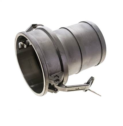 Acoplamiento de acero inoxidable Camlock DN 90 (4'') Pilar de manguera (100 mm) Tipo C MIL-C-27487