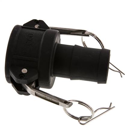 Acoplamiento de polipropileno Camlock DN 40 (1 1/2'') Pilar de manguera (38 mm) Tipo C MIL-C-27487