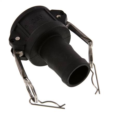 Acoplamiento de polipropileno Camlock DN 40 (1 1/2'') Pilar de manguera (38 mm) Tipo C MIL-C-27487