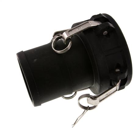 Acoplamiento de polipropileno Camlock DN 90 (4'') Pilar de manguera (100 mm) Tipo C MIL-C-27487