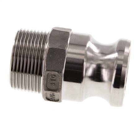 Camlock DN 32 (1 1/4'') Stainless Steel Coupling R 1 1/4'' Male Thread Type F MIL-C-27487