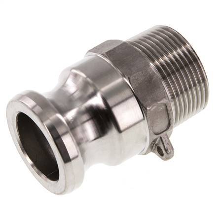 Camlock DN 32 (1 1/4'') Stainless Steel Coupling R 1 1/4'' Male Thread Type F MIL-C-27487