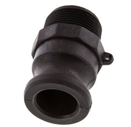 Camlock DN 32 (1 1/4'') Polypropylene Coupling R 1 1/4'' Male Thread Type F MIL-C-27487