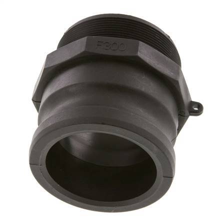 Camlock DN 75 (3'') Polypropylene Coupling R 3'' Male Thread Type F MIL-C-27487