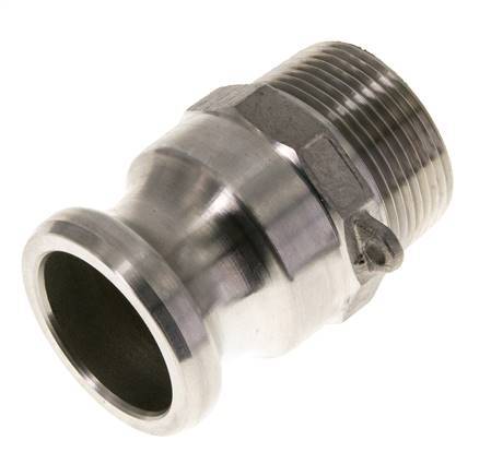 Camlock DN 32 (1 1/4'') Stainless Steel Coupling 1 1/4'' Male NPT Thread Type F MIL-C-27487