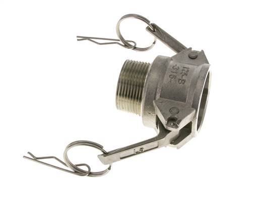 Camlock DN 32 (1 1/4'') Stainless Steel Coupling 1 1/4'' Male NPT Thread Type B MIL-C-27487