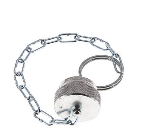 NPT 1/4" Aluminum Dust Protection Cap For Coupling socket with Chain