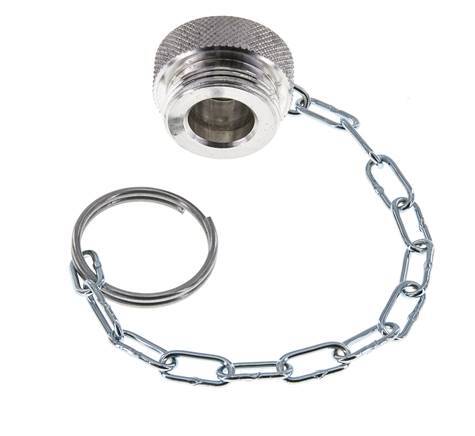 NPT 1/4" Aluminum Dust Protection Cap For Coupling socket with Chain