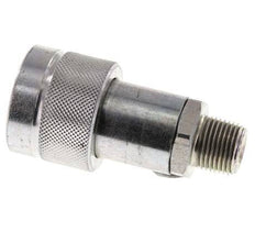 Steel DN 10 Hydraulic Coupling Socket 3/8 inch Male NPT Threads ISO 14540 D 19 mm