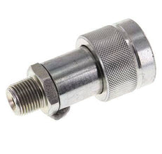 Steel DN 10 Hydraulic Coupling Socket 3/8 inch Male NPT Threads ISO 14540 D 19 mm