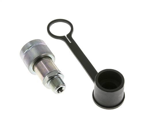 Steel Hydraulic Coupling Socket 3/8 inch Male NPT Threads Dust Cap