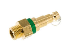 Brass DN 5 Green Air Coupling Plug G 1/4 inch Male Double Shut-Off