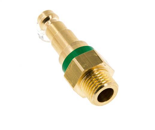 Brass DN 5 Green Air Coupling Plug G 1/4 inch Male Double Shut-Off