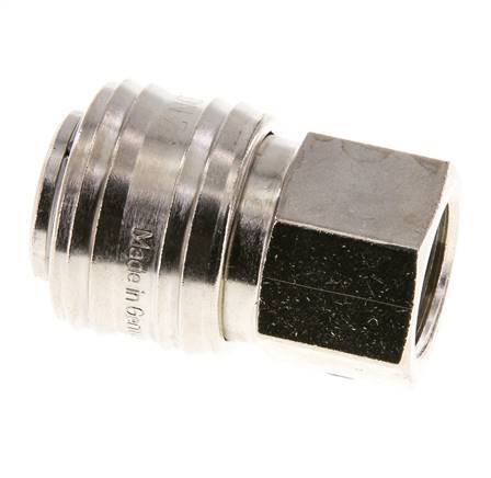 Nickel-plated Brass DN 7.2 (Euro) Air Coupling Socket G 3/8 inch Female FKM