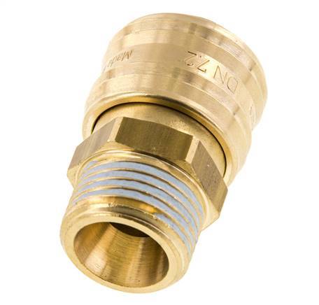 Brass DN 7.2 (Euro) Air Coupling Socket G 1/2 inch Male FKM