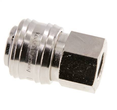 Nickel-plated Brass DN 7.2 (Euro) Air Coupling Socket G 1/4 inch Female FKM