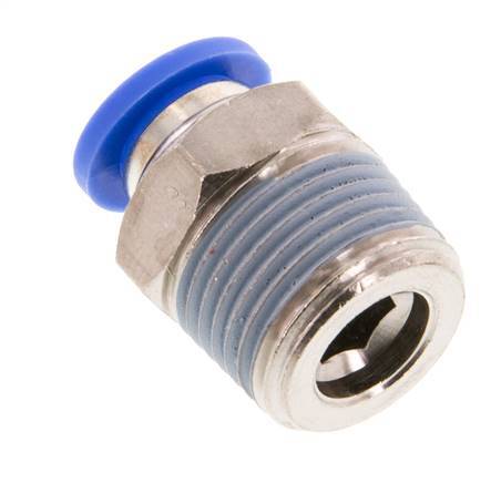 8mm x R3/8'' Push-in Fitting with Male Threads Brass/PA 66 NBR [5 Pieces]