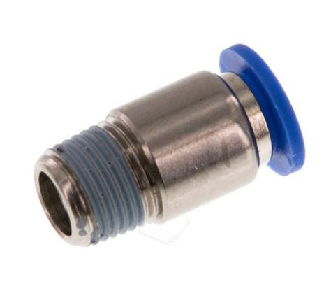 6mm x R1/8'' Push-in Fitting with Male Threads Brass/PA 66 NBR Inner Hexagon [5 Pieces]