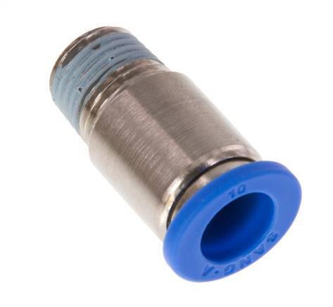 10mm x R1/4'' Push-in Fitting with Male Threads Brass/PA 66 NBR Inner Hexagon [2 Pieces]