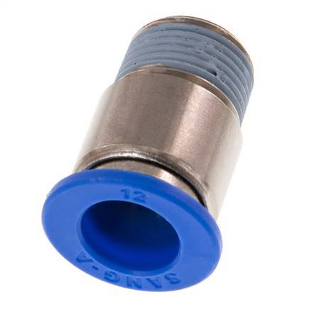 12mm x R3/8'' Push-in Fitting with Male Threads Brass/PA 66 NBR Inner Hexagon [2 Pieces]